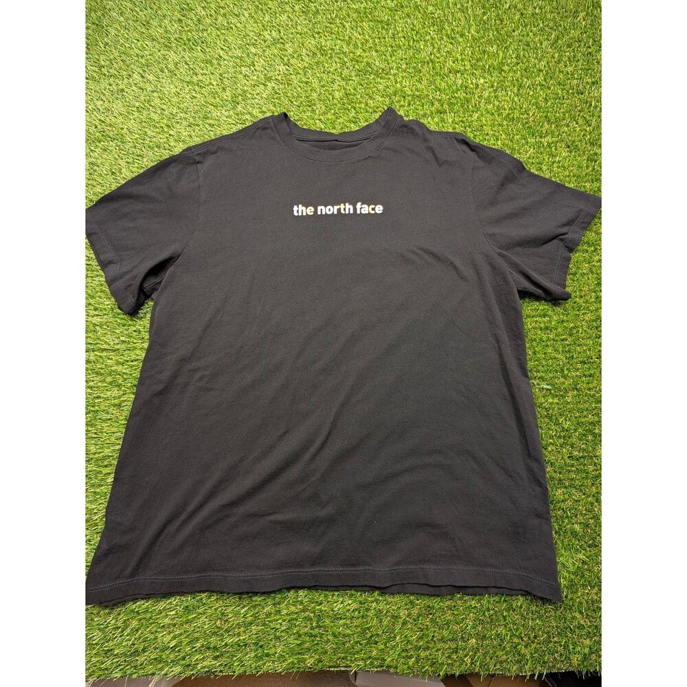 The North Face Black T-Shirt colorblock letters size XXL